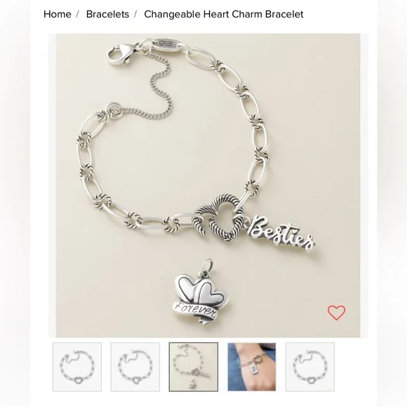 James Avery Changeable Heart Charm Bracelet - Picture 2 of 6
